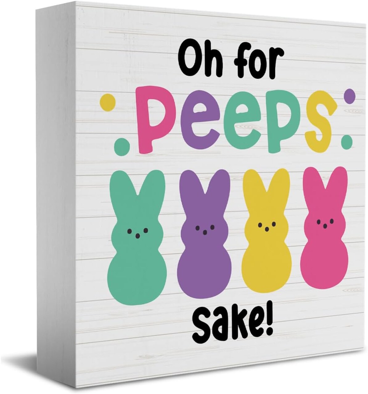 Funny Easter Bunny Decor Desk Decor Wooden Box Sign Easter Decorations Easter Gift Wood Block Plaque Box Sign